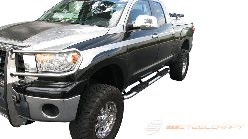 0721 TOYOTA TUNDRA DOUBLE CAB 5IN OVAL PREMIUM SIDEBARS BLACK