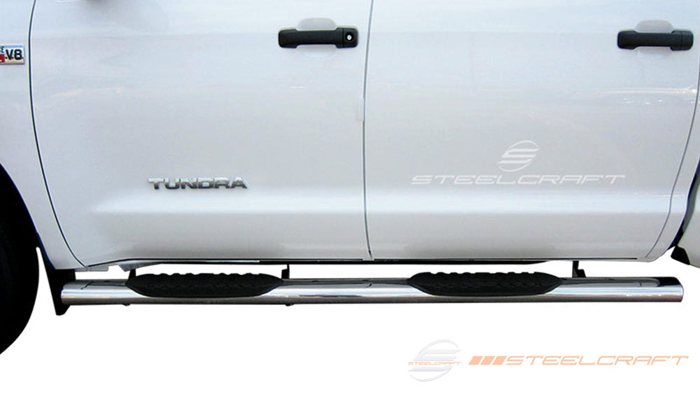 0721 TOYOTA TUNDRA CREWMAX 5IN WIDESTEP PREMIUM OVAL SIDEBAR STAINLESS STEEL