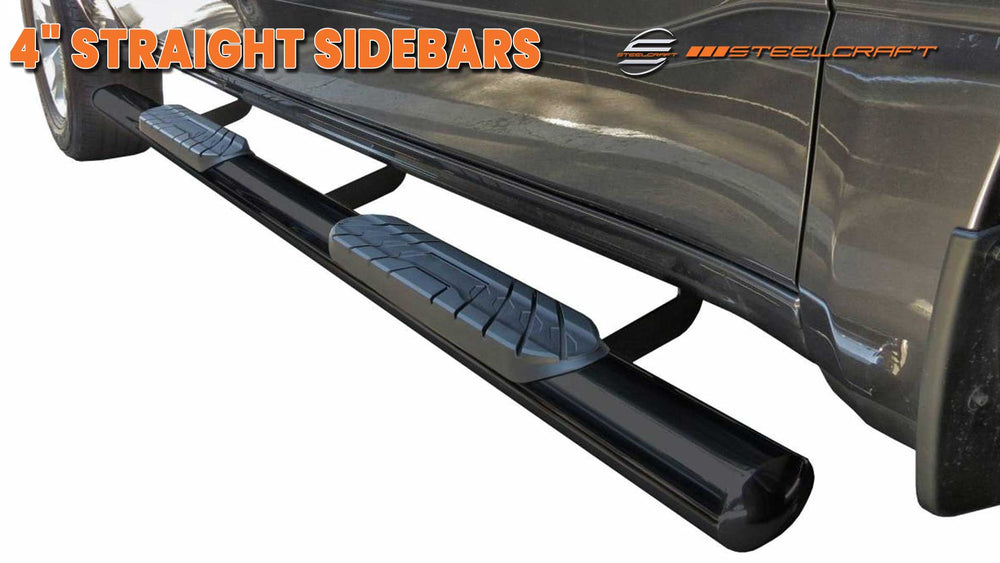 04C TITAN CREW CAB SEMI GLOSS BLACK 4IN STRAIGHT SIDEBARS