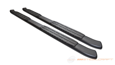 0918 RAM 1500 QUAD CAB 4IN OVAL BLACKOUT SERIES SIDEBARS BLACK