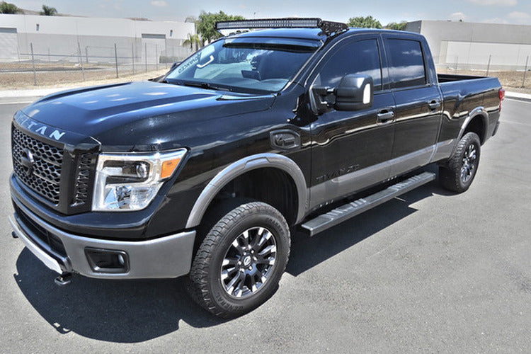0418 TITAN CREW CAB TEXTURED BLACK STX500 RUNNING BOARDS