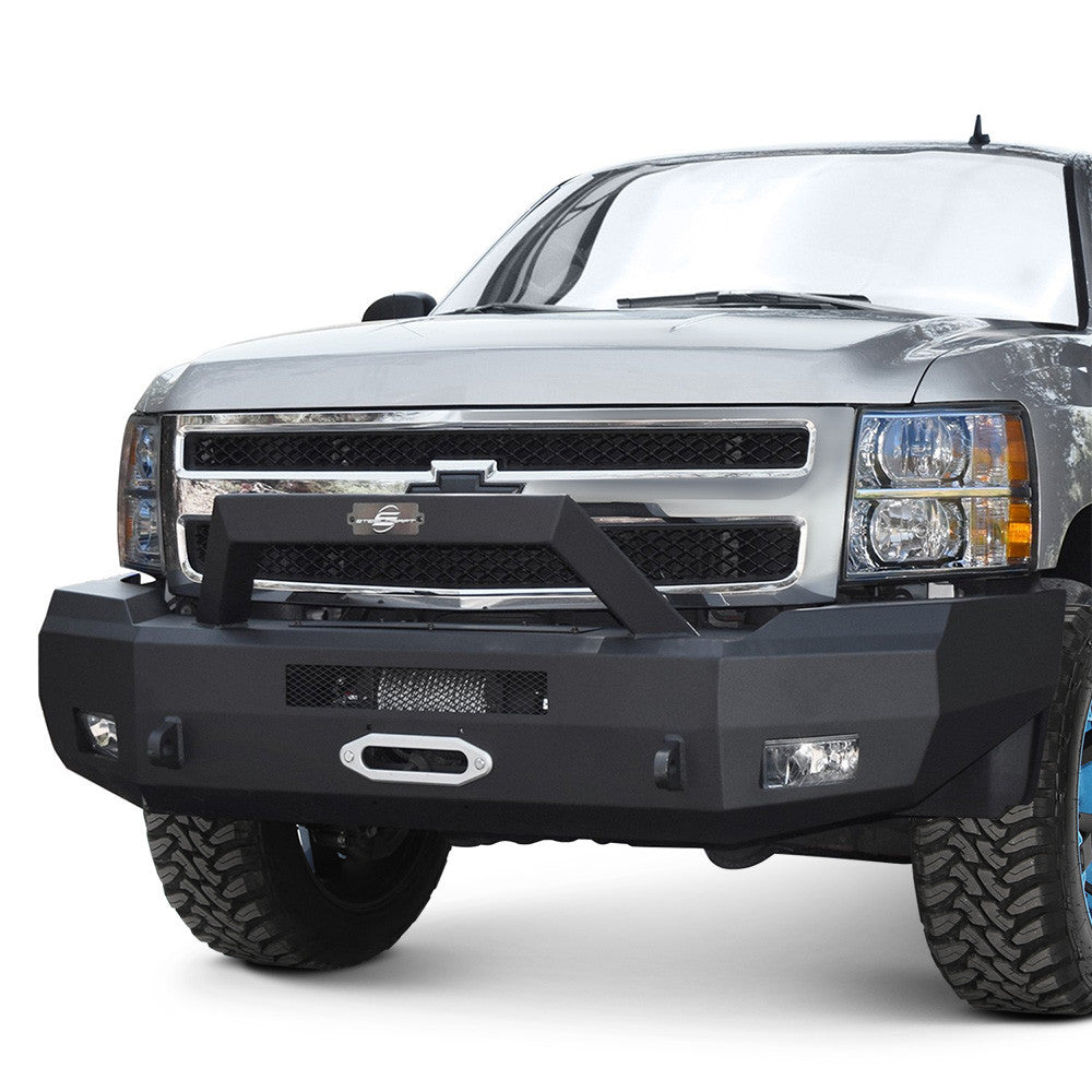 0713 SILVERADO 1500 TEXTURED BLACK ELEVATION BULLNOSE FRONT BUMPER