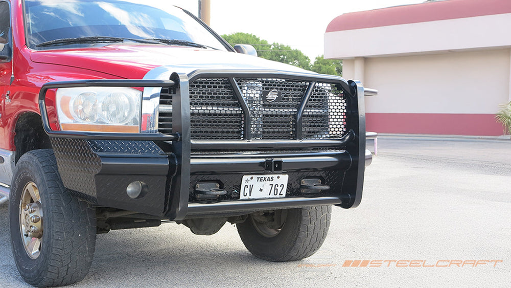 0309 RAM 2500/3500 FRONT W/RECEIVER HD BUMPER REPLACEMENTS BLACK