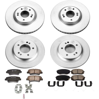 Power Stop 17-19 Hyundai Sonata Front & Rear Z17 Evolution Geomet Coated Brake Kit