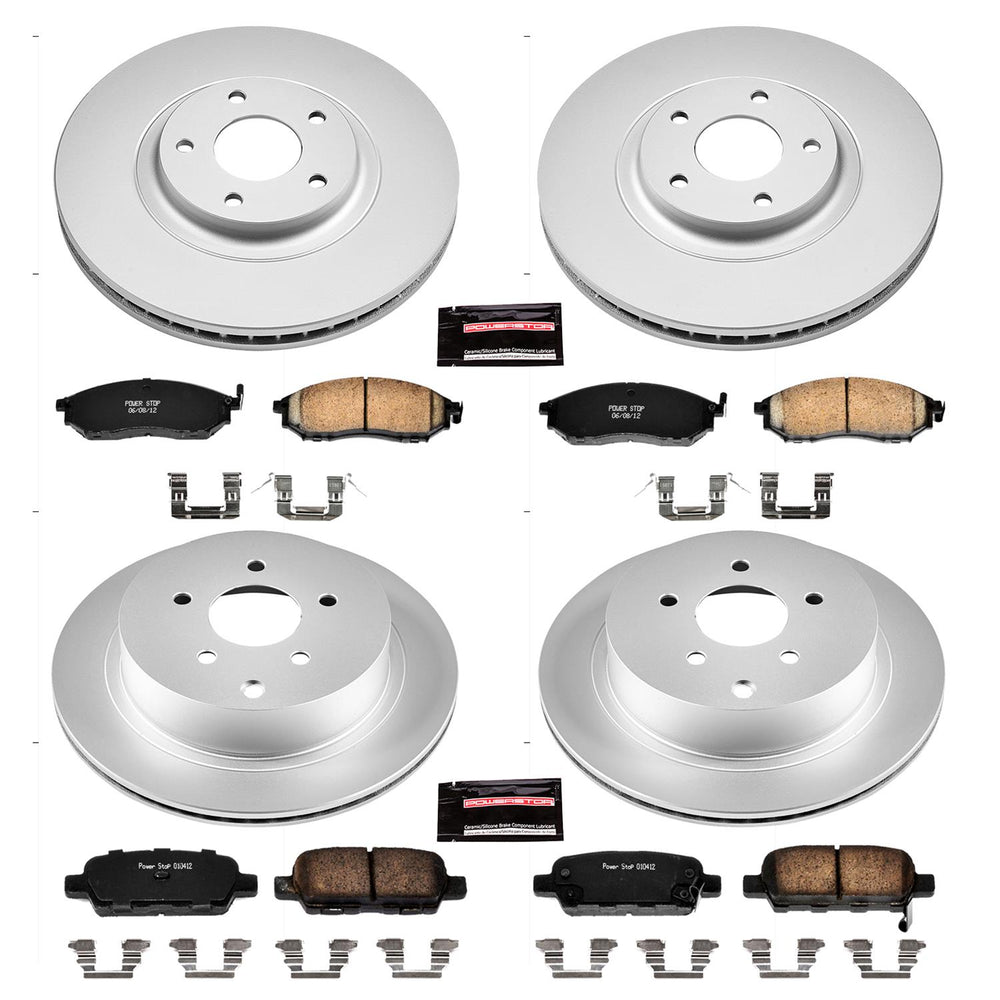 Power Stop 11-14 Nissan Murano Front & Rear Z17 Evolution Geomet Coated Brake Kit