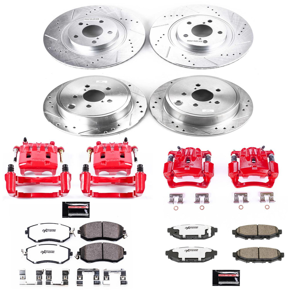 Power Stop 13-14 Subaru Legacy Front & Rear Z26 Street Warrior Brake Kit w/Calipers