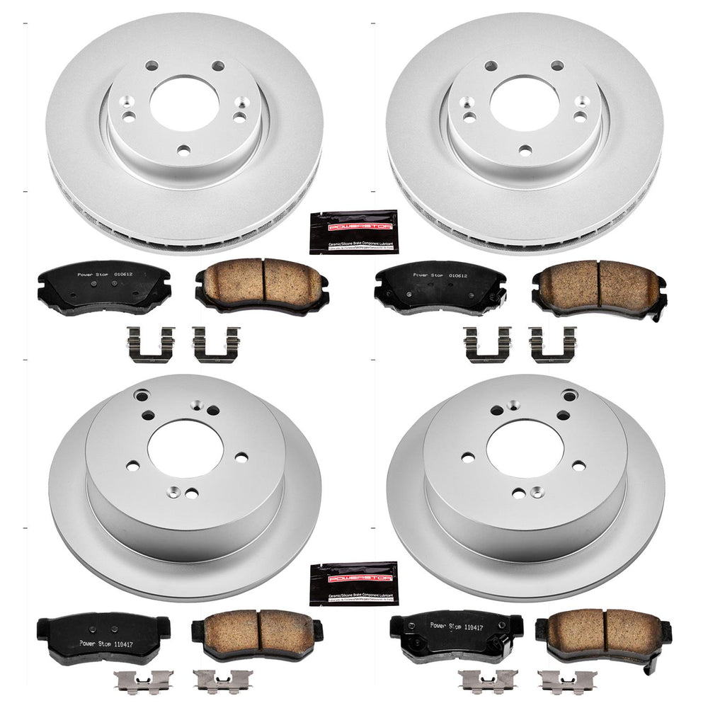 Power Stop 05-09 Hyundai Tucson Front & Rear Z17 Evolution Geomet Coated Brake Kit