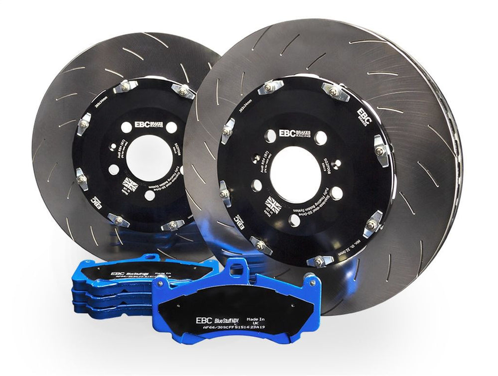 EBC Racing 15+ Dodge Challenger SRT Brakes Bluestuff Street/Track Brake Pads/2 Piece SG Rotor Combo