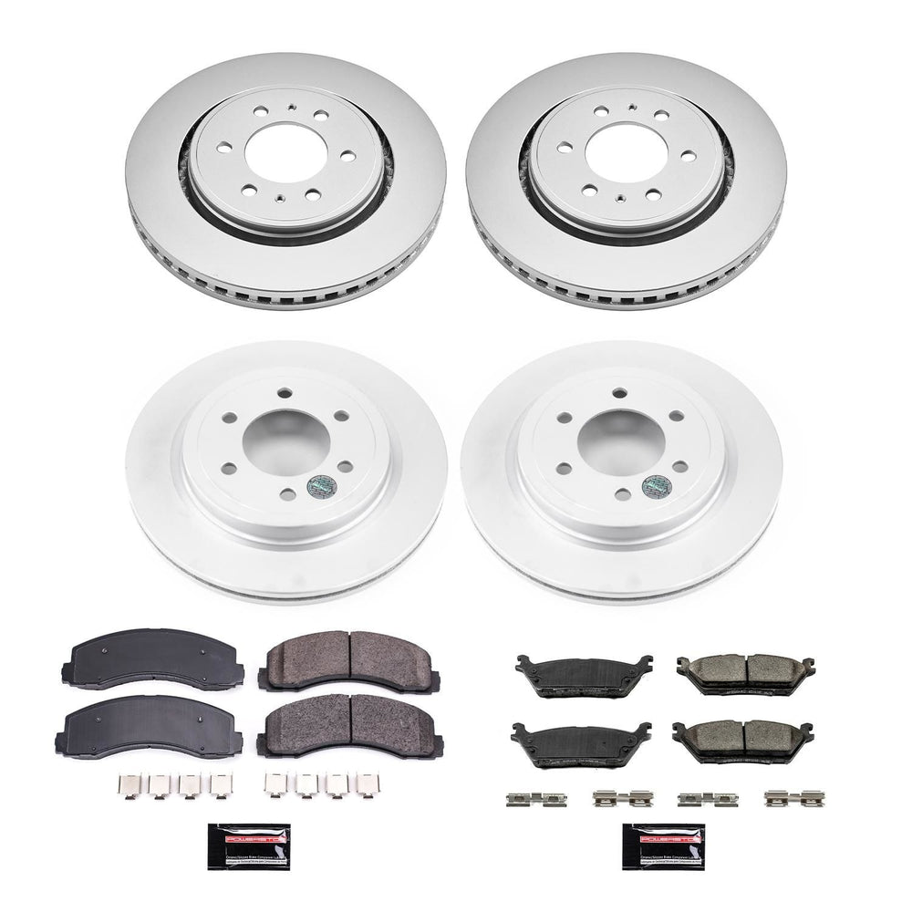 Power Stop 2018 Ford Expedition Front & Rear Z17 Evolution Geomet Coated Brake Kit