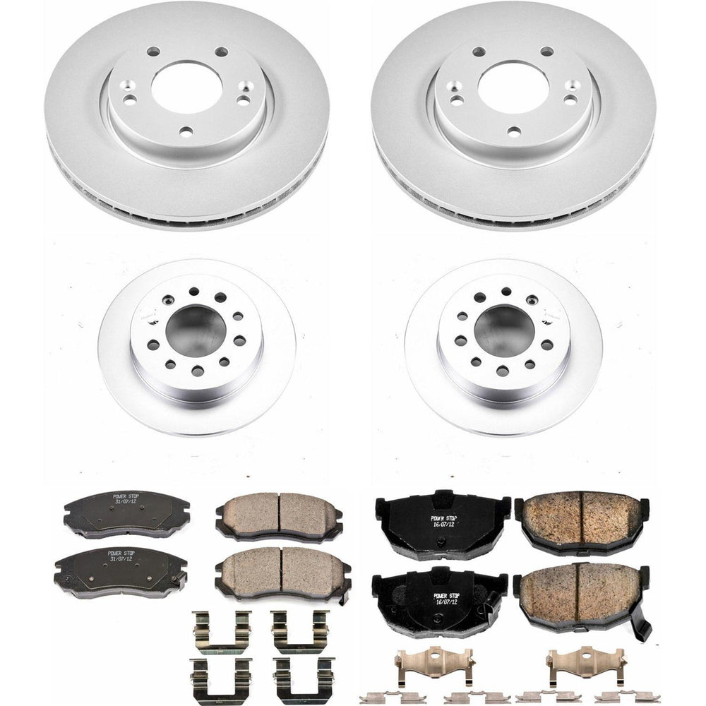 Power Stop 04-06 Hyundai Tiburon Front & Rear Z17 Evolution Geomet Coated Brake Kit
