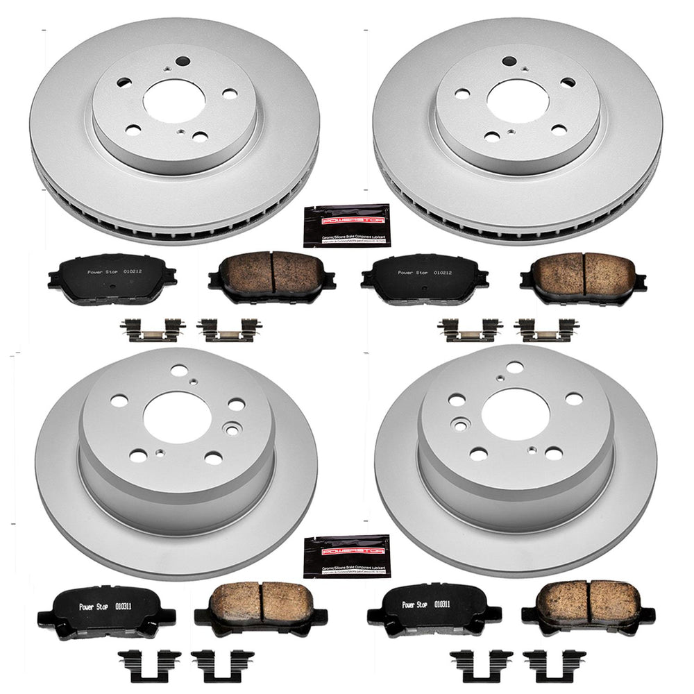 Power Stop 2002 Toyota Camry Front & Rear Z17 Evolution Geomet Coated Brake Kit