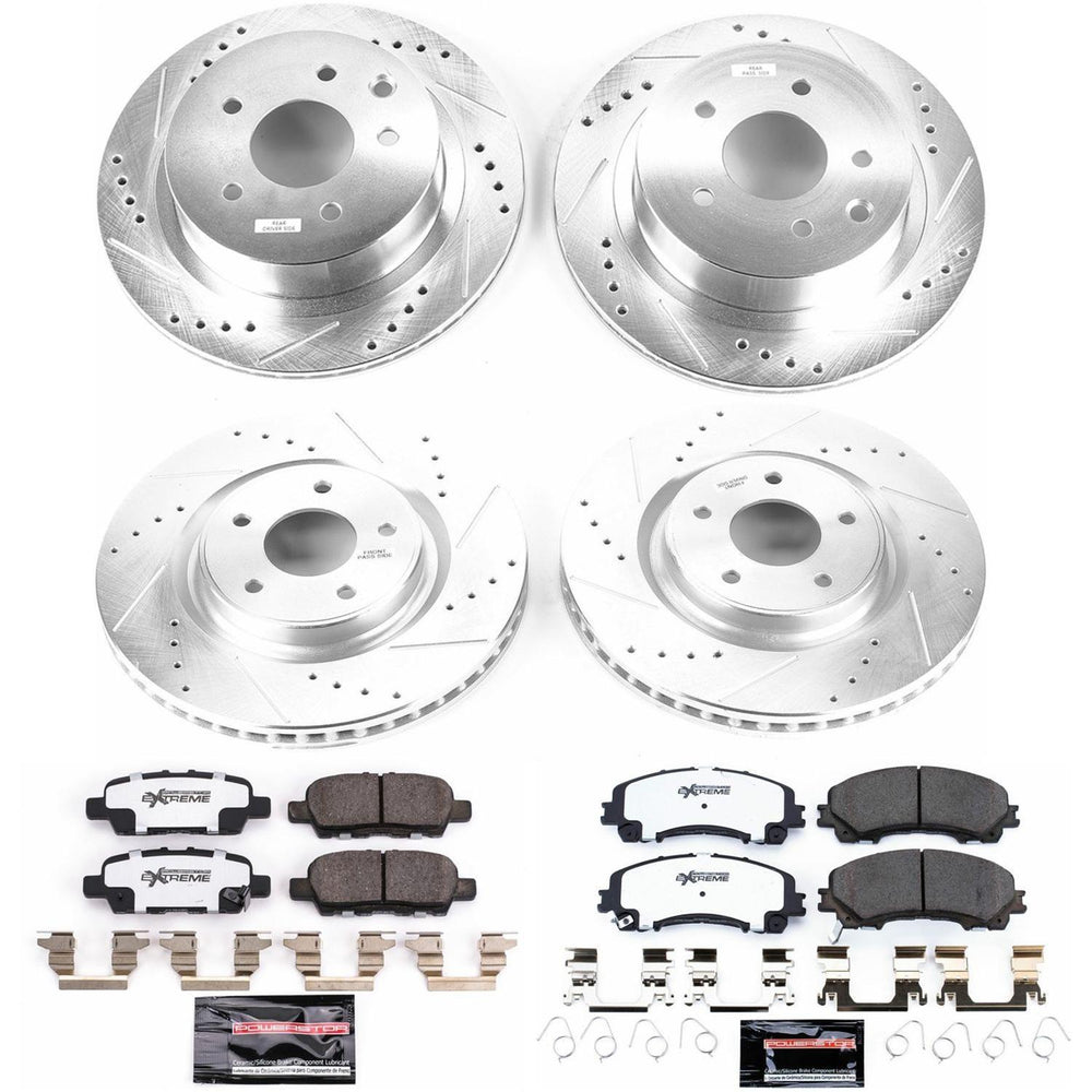 Power Stop 14-19 Nissan Rogue Front & Rear Z26 Street Warrior Brake Kit