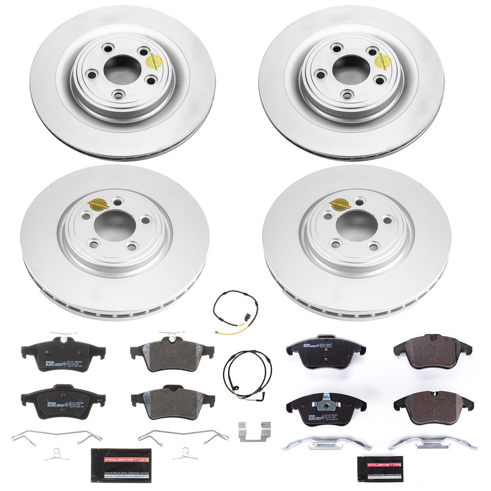 Power Stop 13-15 Jaguar XF Front & Rear Euro-Stop Brake Kit