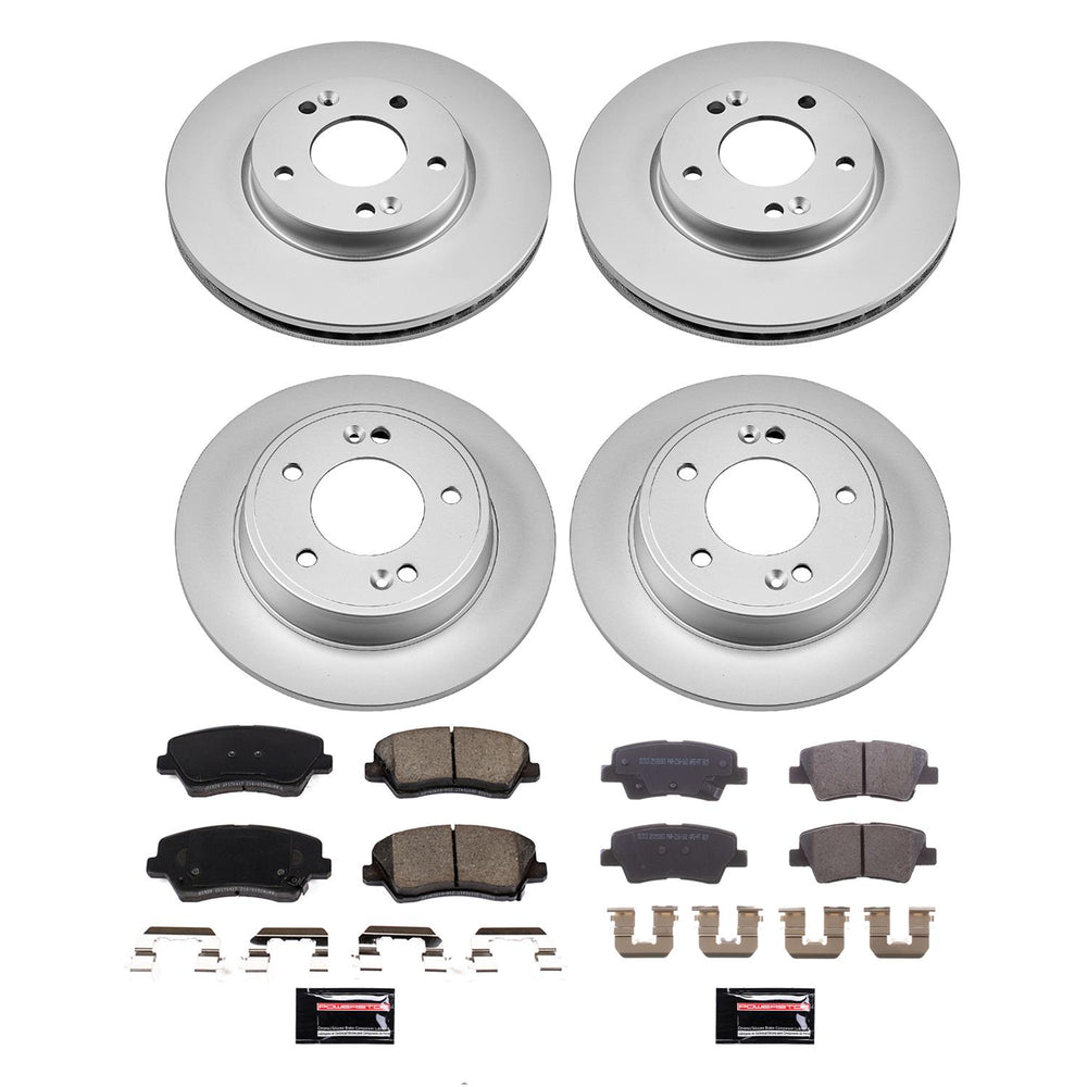 Power Stop 2016 Hyundai Veloster Front & Rear Z17 Coated Brake Kit