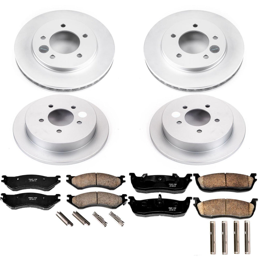Power Stop 00-02 Ford Expedition Front & Rear Z17 Evolution Geomet Coated Brake Kit