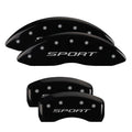 SET OF 4 CALIPER COVERS ENGRAVED FRONT/REAR SPORT (2015) SILVER CHARCTRS BLACK