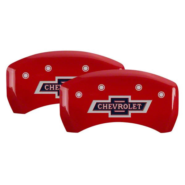 SET OF 4 CALIPER COVERS ENGRAVED FRONT/REAR 100 ANNIV LOGO SILVER CHARCTRS RED