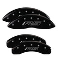 SET OF 4 CALIPER COVERS ENGRAVED FRONT/REAR RS (GEN 5/6) SILVER CHARCTRS BLACK