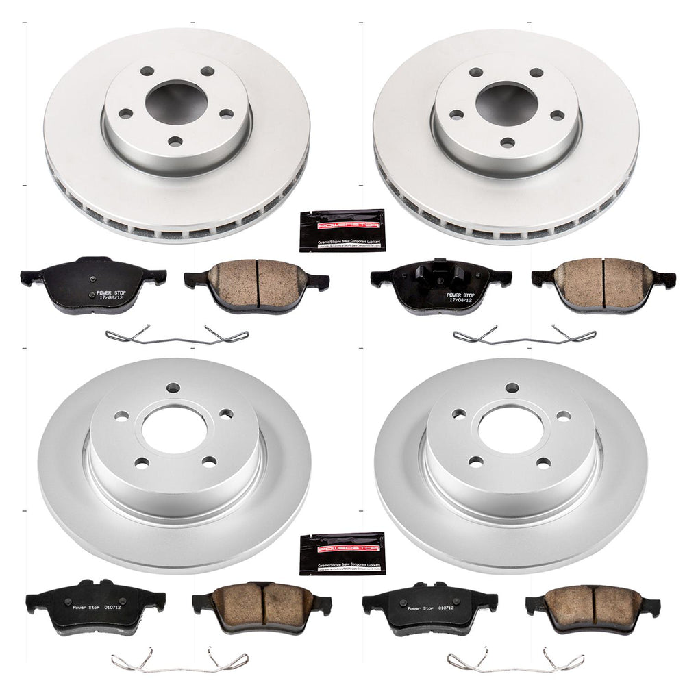 Power Stop 12-18 Ford Focus Front & Rear Z17 Evolution Geomet Coated Brake Kit