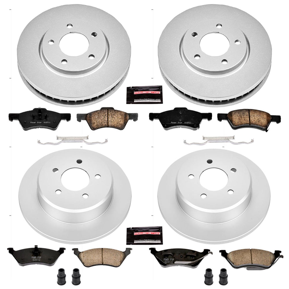 Power Stop 01-07 Chrysler Town & Country Front & Rear Z17 Evolution Geomet Coated Brake Kit