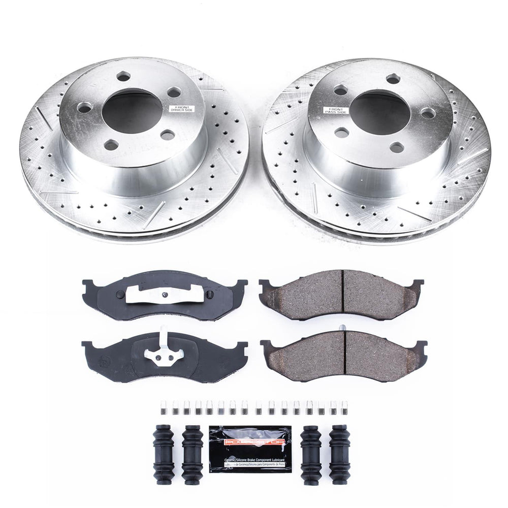 Power Stop 99-01 Jeep Cherokee Front Z23 Evolution Sport Brake Kit w/Calipers