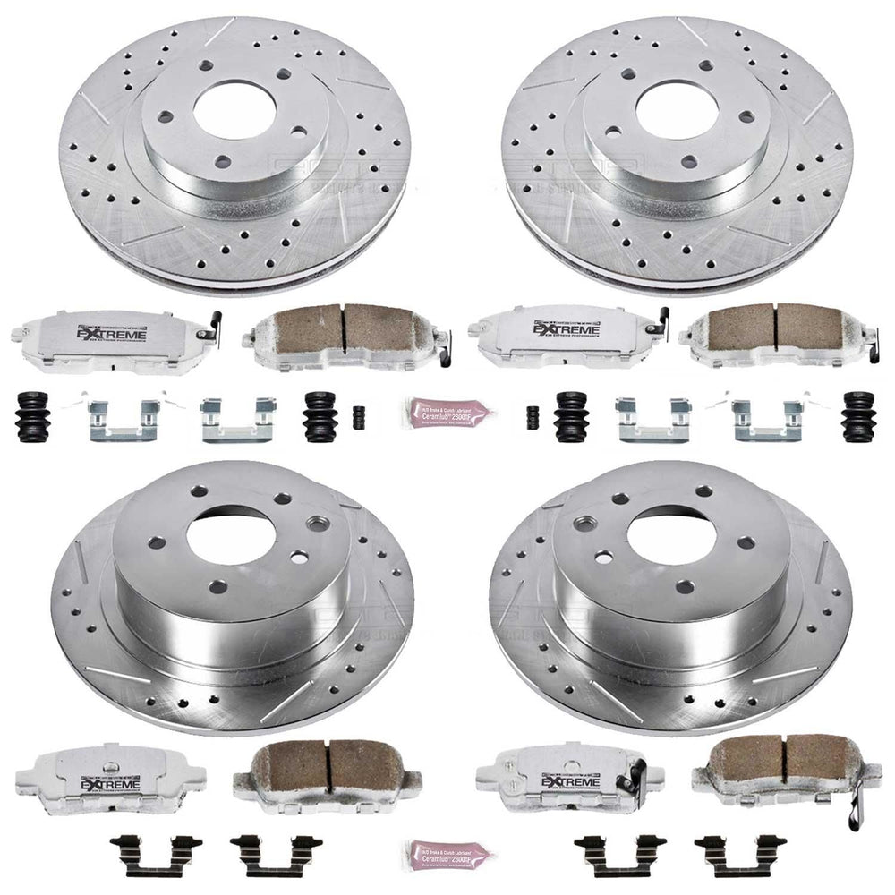 Power Stop 02-06 Nissan Altima Front & Rear Z26 Street Warrior Brake Kit