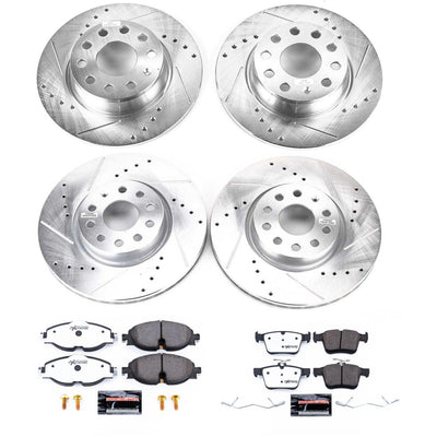 Power Stop 15-18 Audi A3 Front & Rear Z26 Street Warrior Brake Kit