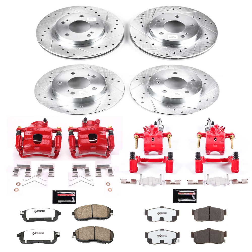 Power Stop 1999 Nissan Maxima Front & Rear Z26 Street Warrior Brake Kit w/Calipers
