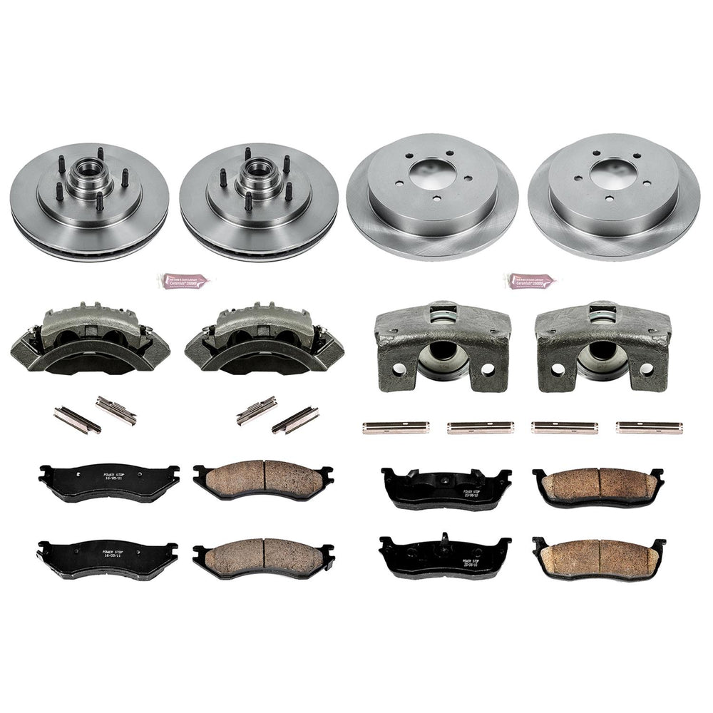 Power Stop 97-00 Ford Expedition Autospecialty Kit w/ Calipers - Front and Rear