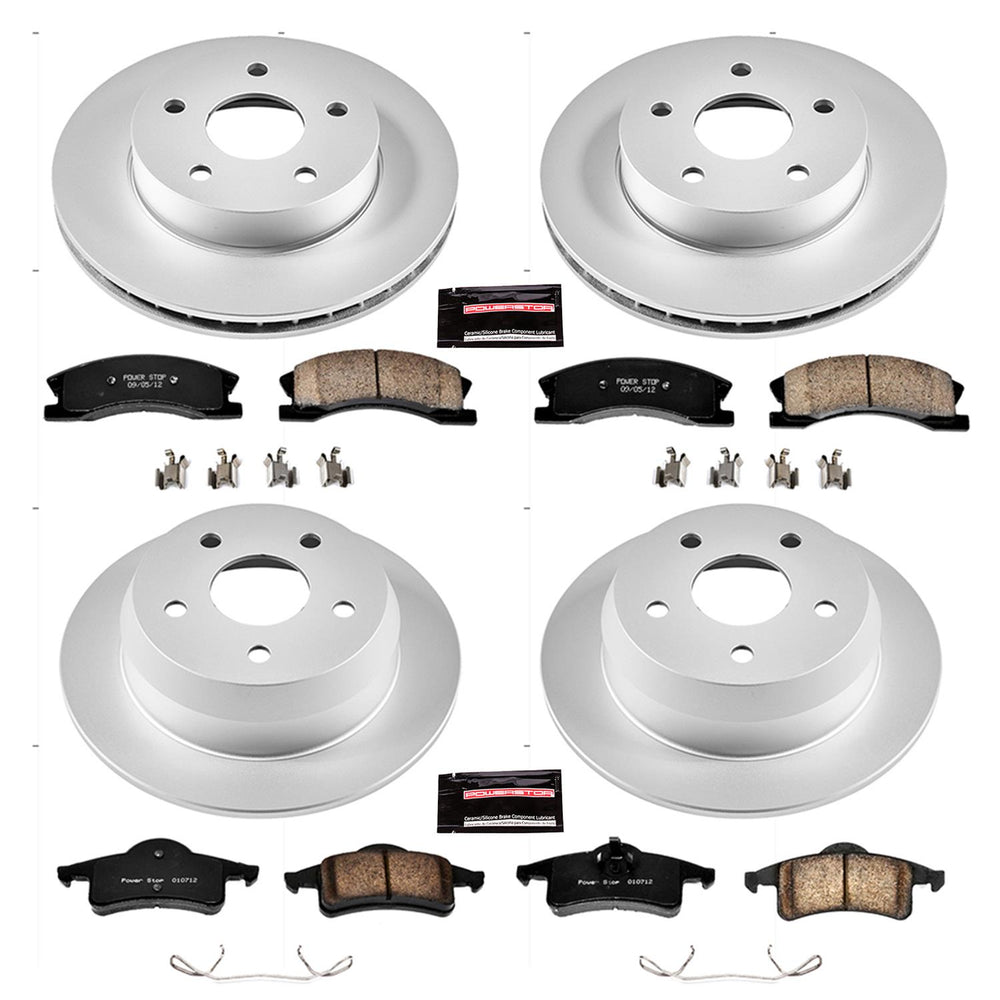 Power Stop 99-04 Jeep Grand Cherokee Front & Rear Z17 Evolution Geomet Coated Brake Kit