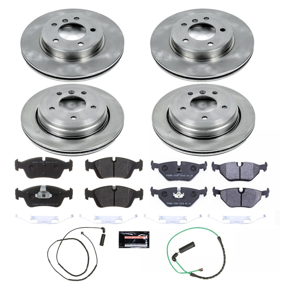 Power Stop 01-05 BMW 325xi Front & Rear Track Day SPEC Brake Kit
