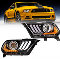 1012 FORD MUSTANG DRL PROJECTOR HEADLIGHT WITH SEQUENTIAL TURN SIGNAL(BLACK/CLEAR)
