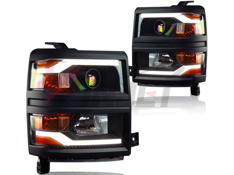 1415 CHEVY SILVERADO 1415 PROJECTOR DAYTIME RUNNING HEAD LIGHTSCLEAR/BLACK