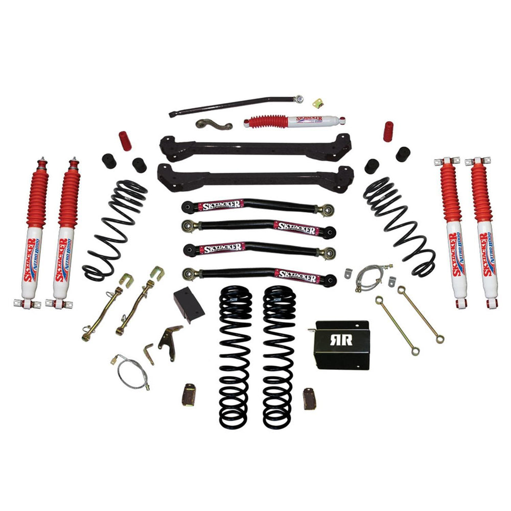 Skyjacker 97-06 Jeep TJ 4in Dual Rate Long Travel Coils Long Arm RR1 Lift Kit w/ Nitro Shocks