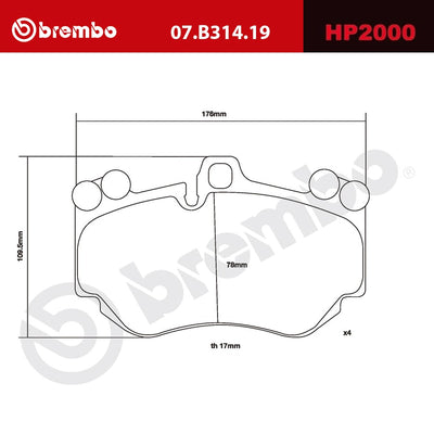 Brembo 2015 Audi R8 HP2 Pads - Front