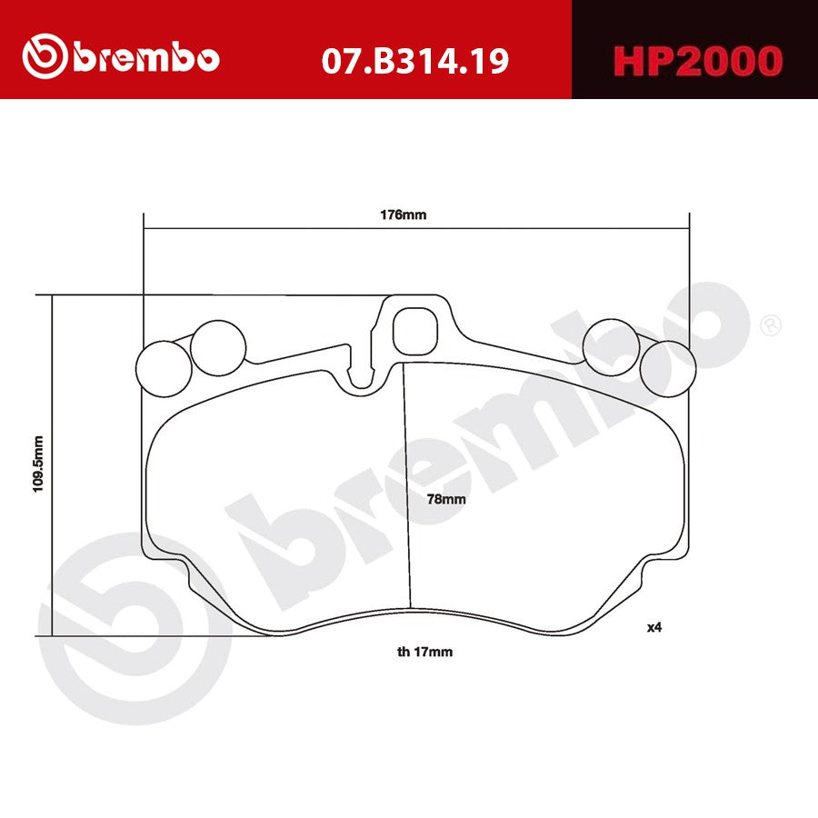 Brembo 2015 Audi R8 HP2 Pads - Front