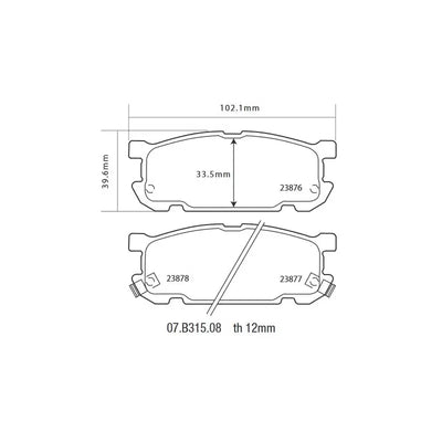 Brembo 98-05 Mazda MX-5 HP2 Pads - Rear