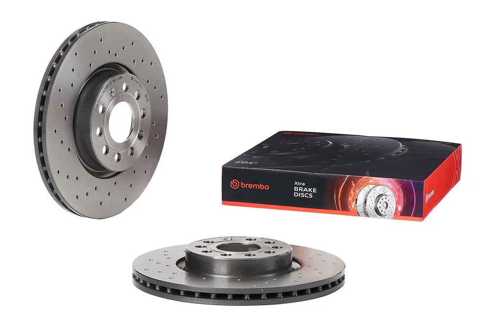 Brembo 06-13 A3 Quattro/15-18 A3 Quattro Front Premium Xtra Cross Drilled UV Coated Rotor