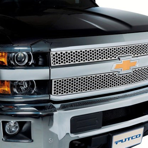 Putco 02-08 GMC Envoy/Envoy XL (w/ Logo CutOut) Punch Stainless Steel Grilles