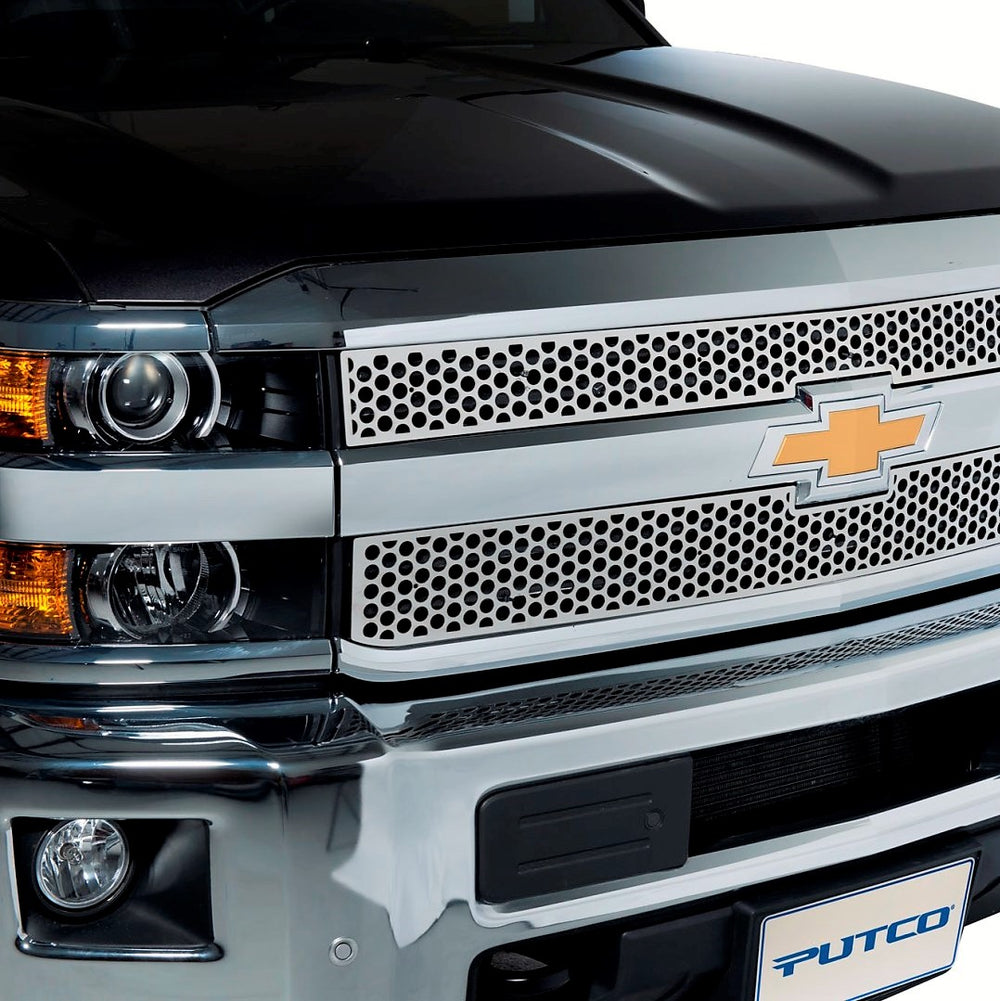 Putco 14-15 Chevy Silv LD - Fits LT Models w/ Blk OEM Honeycomb Grilles - Overlay Punch SS Grilles