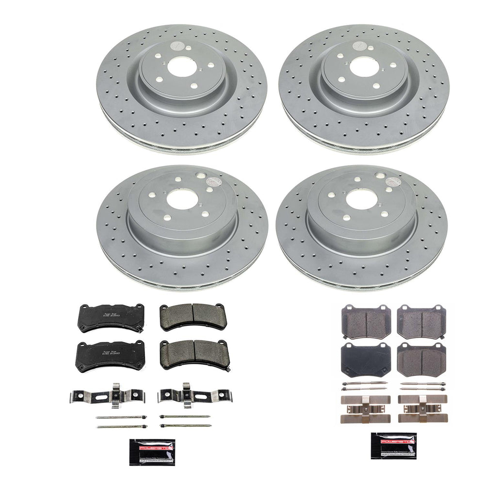 Power Stop 18-20 Subaru WRX STI Front & Rear Z17 Coated Brake Kit