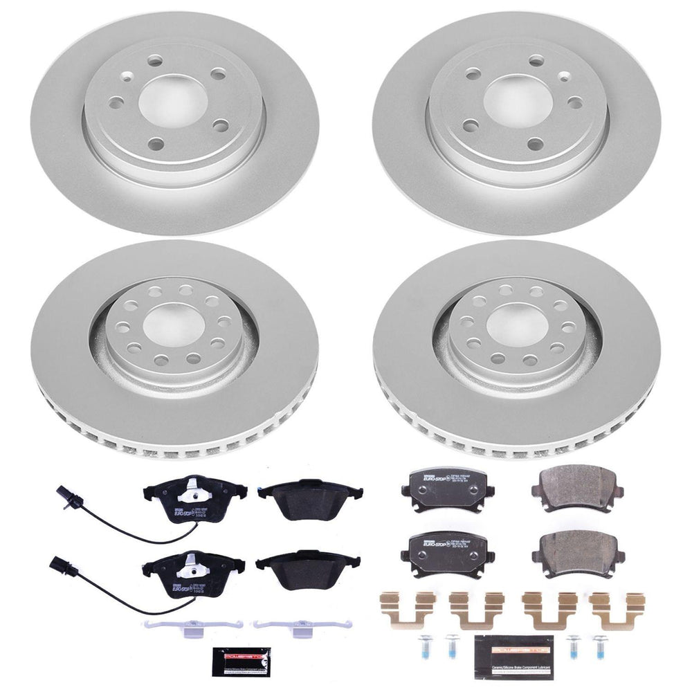 Power Stop 05-09 Audi A4 Front & Rear Euro-Stop Brake Kit