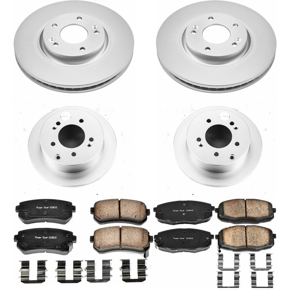 Power Stop 10-13 Kia Forte Front & Rear Z17 Evolution Geomet Coated Brake Kit