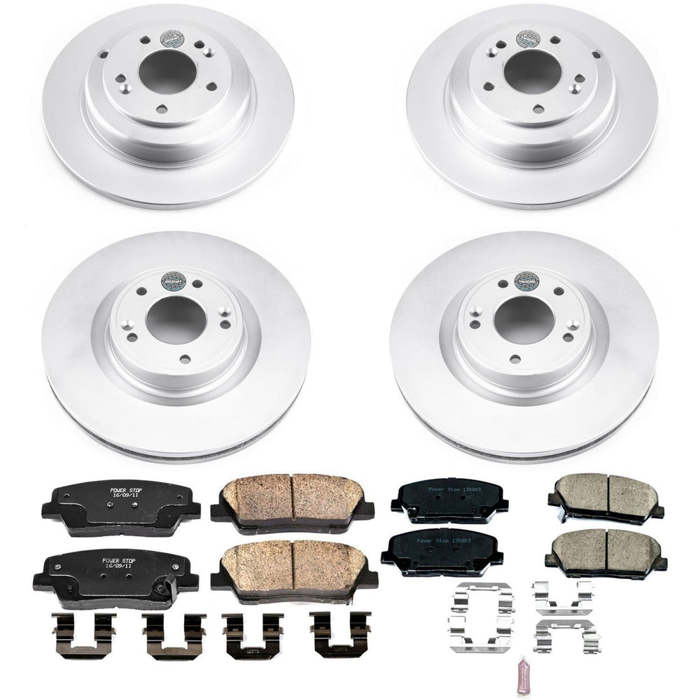 Power Stop 10-16 Hyundai Genesis Coupe Front & Rear Z17 Evolution Geomet Coated Brake Kit