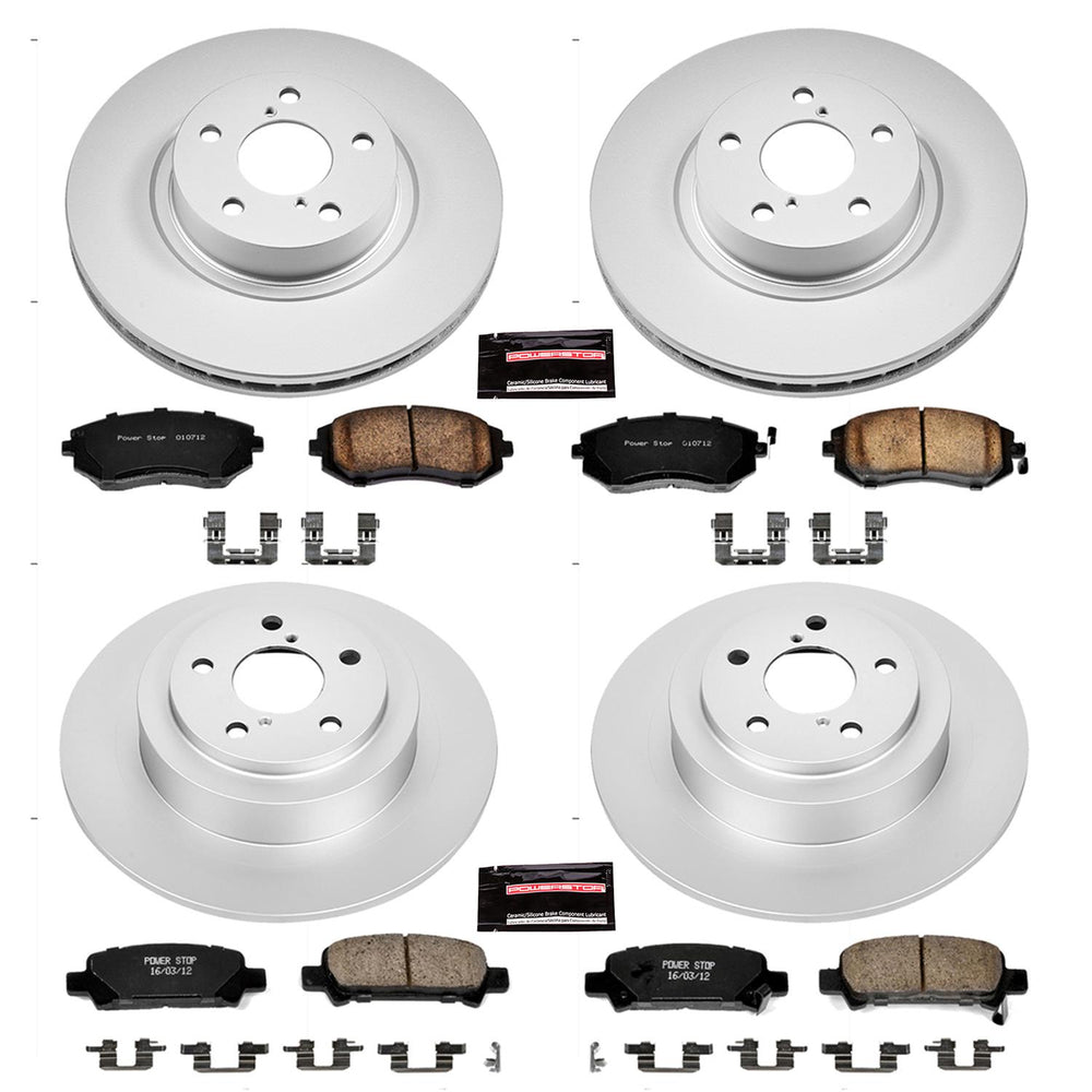 Power Stop 02-04 Subaru Legacy Front & Rear Z17 Evolution Geomet Coated Brake Kit