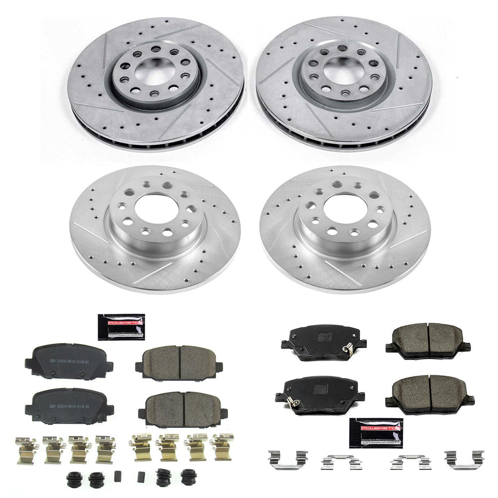 Power Stop 17-19 Jeep Compass Front & Rear Z23 Evolution Sport Brake Kit