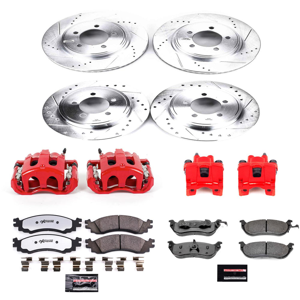 Power Stop 2006 Mercury Mountaineer Z36 Truck and Tow Kit w/ Calipers - Front and Rear