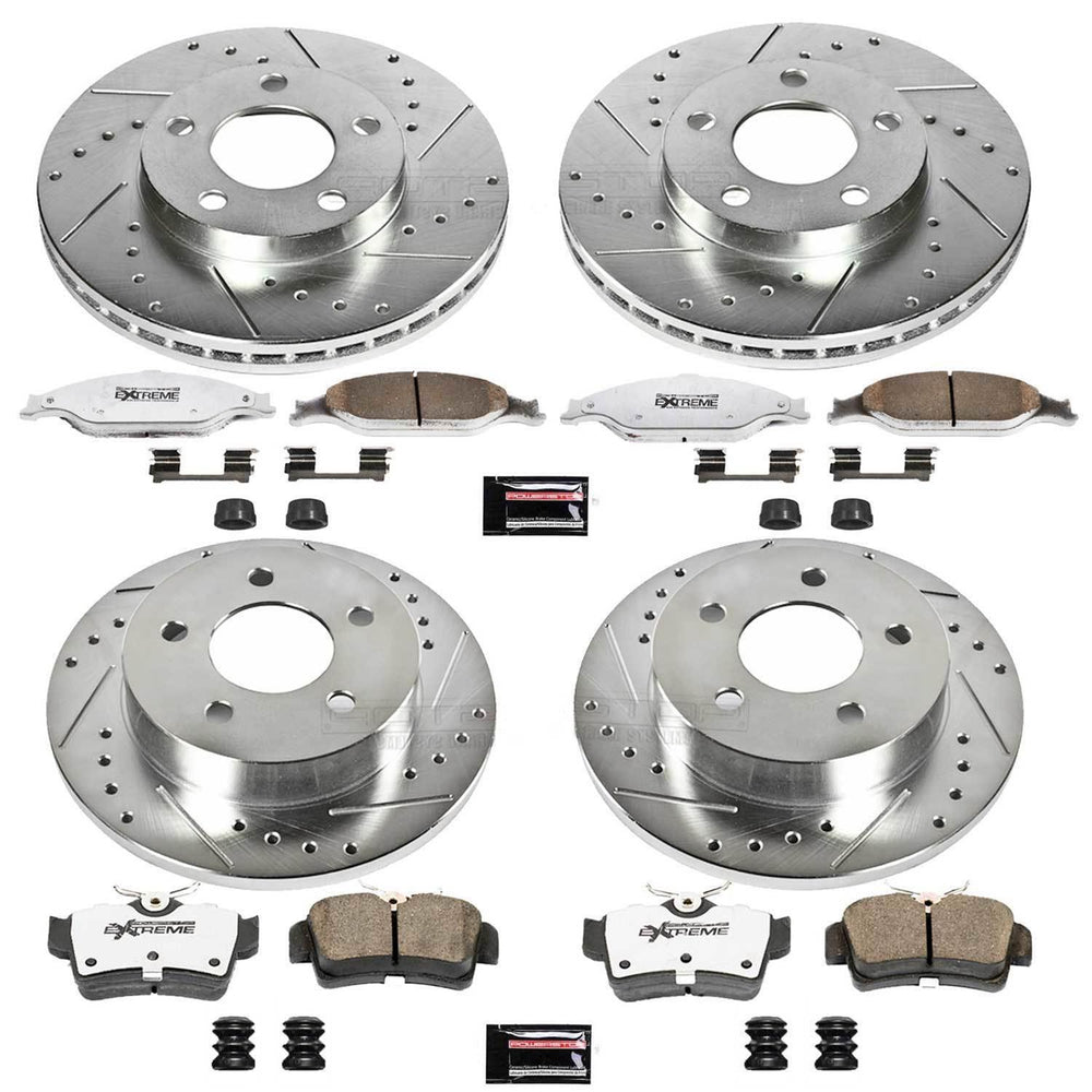 Power Stop 99-04 Ford Mustang Front & Rear Z26 Street Warrior Brake Kit