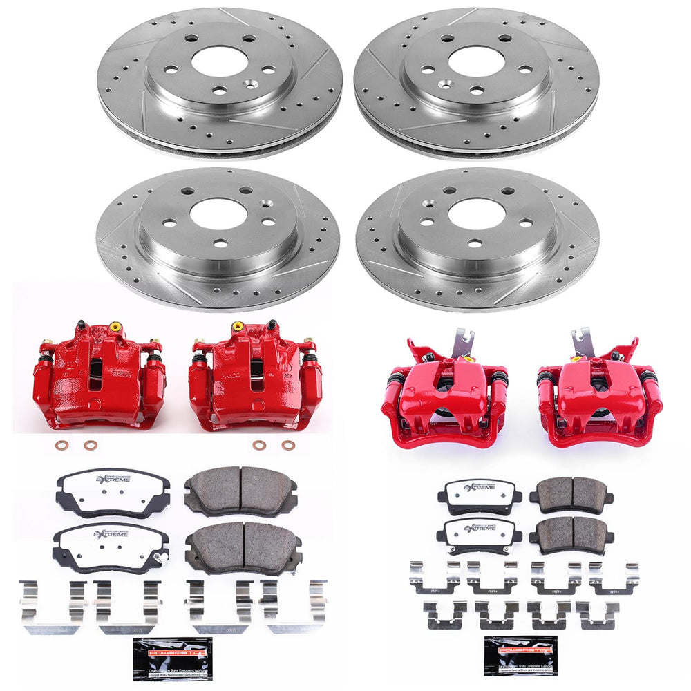 Power Stop 14-15 Chevrolet Malibu Front & Rear Z26 Street Warrior Brake Kit w/Calipers