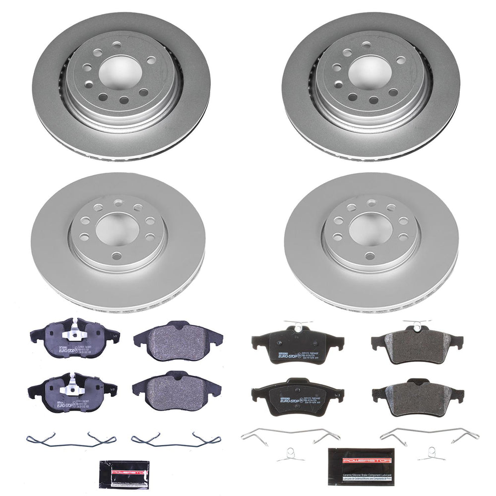 Power Stop 2008 Saab 9-3 Front & Rear Euro-Stop Brake Kit